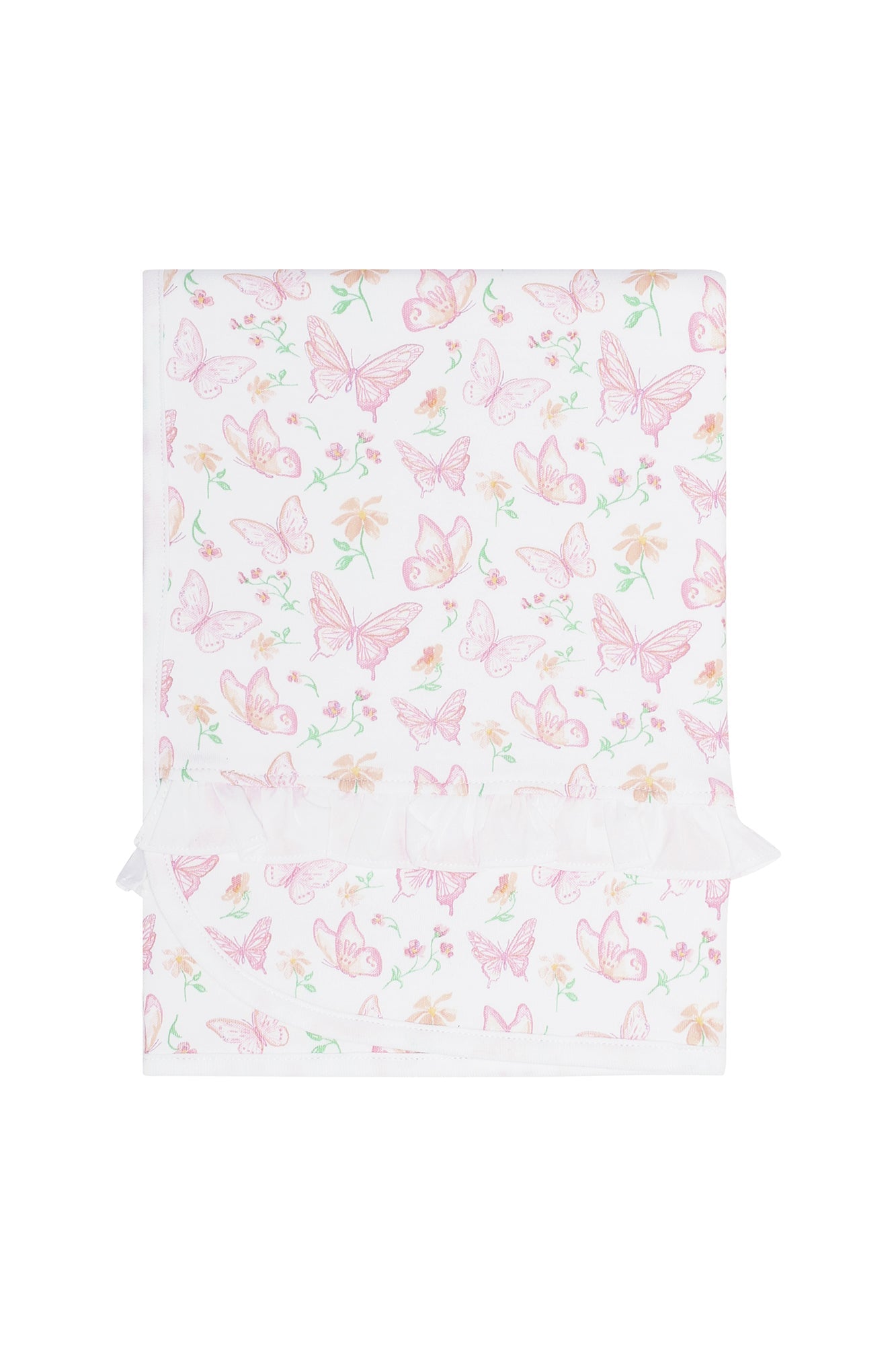 Butterflies Print Blanket Pink One Size