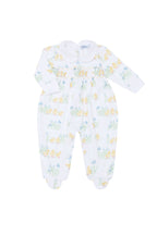 Chicks Print Smocked Footie Multicolor