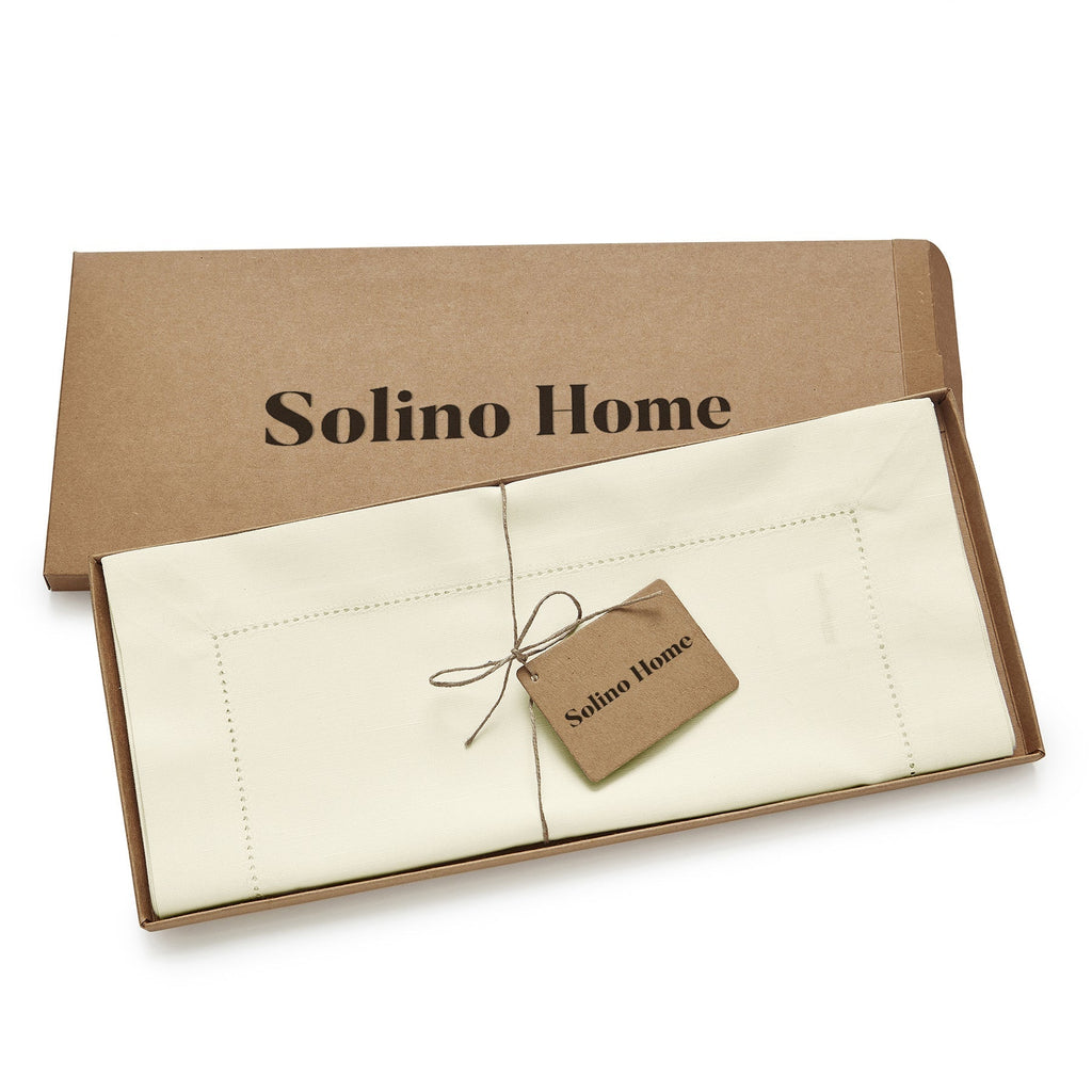 Cotton Linen Hemstitch Table Runner