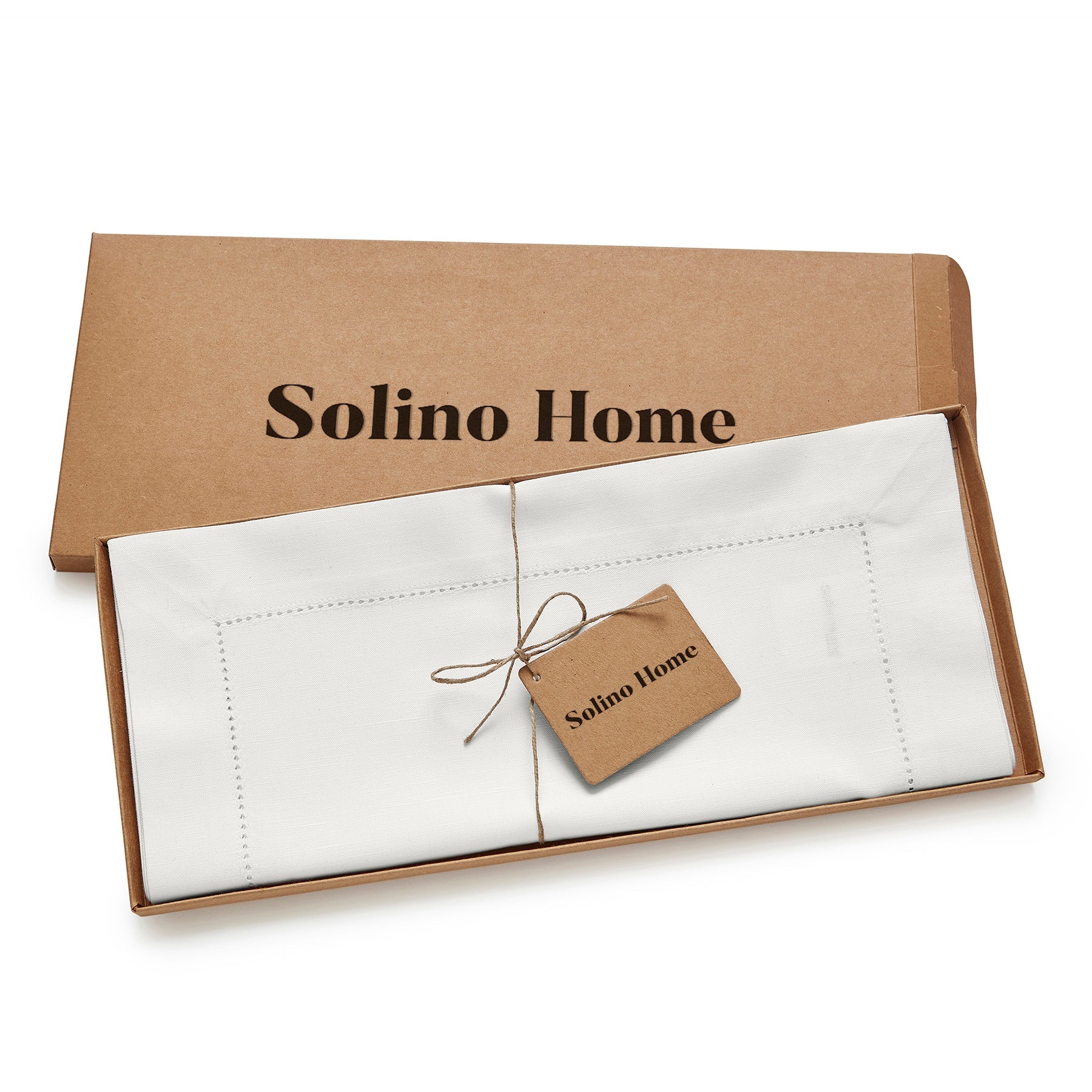 Cotton Linen Hemstitch Table Runner