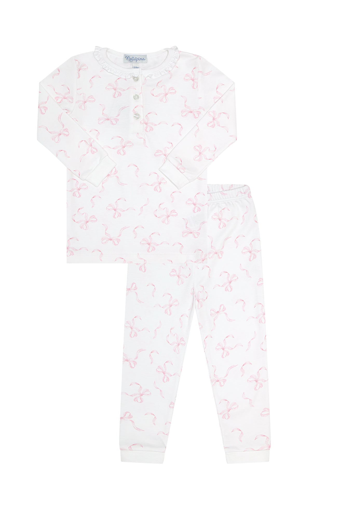Charming Bows Print Pajamas Pink
