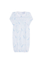 Blue Giraffe Print Smocked Gown Blue