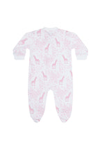 Pink Giraffe Print Zipper Footie