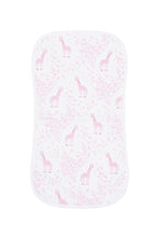 Pink Giraffe Print Burp Cloth