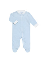 Blue Gingham Zipper Footie Blue