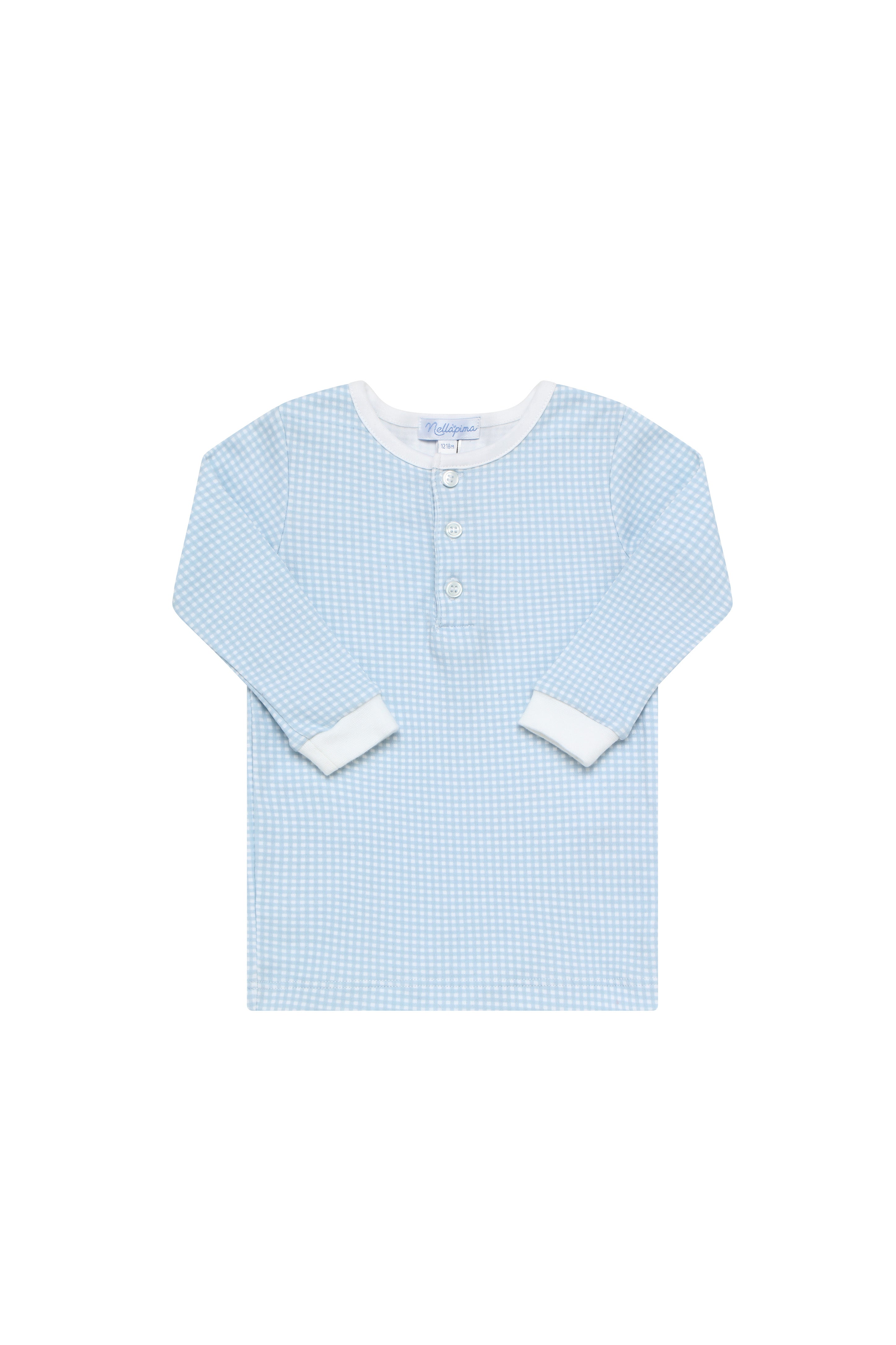 Blue Gingham Baby Pajamas