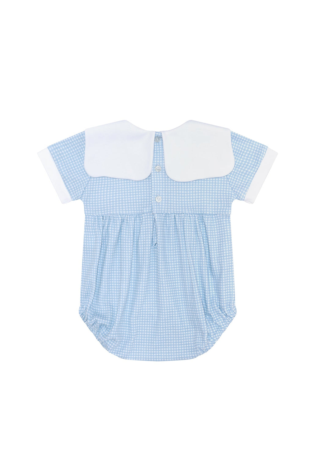 Blue Gingham Baby Bubble Blue