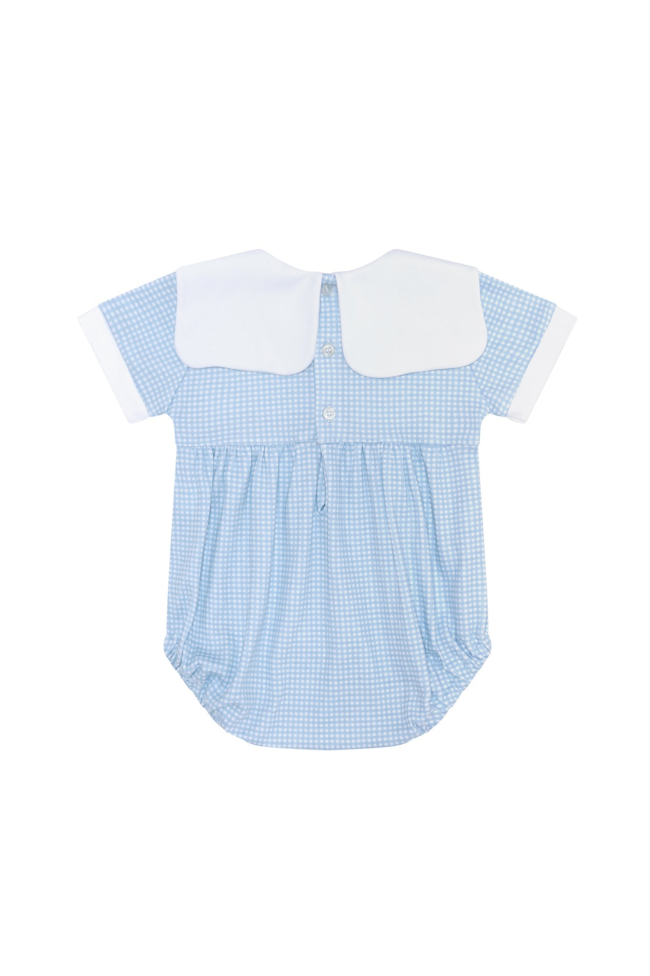 Blue Gingham Baby Bubble Blue
