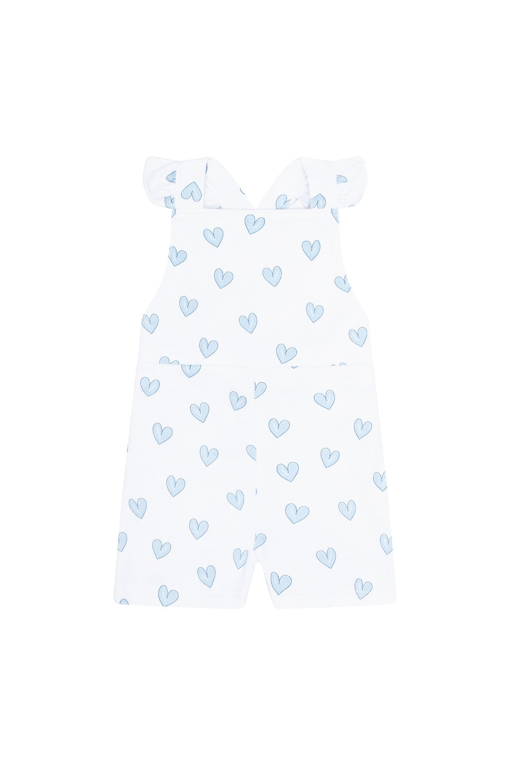 Blue Heart Print Romper Blue