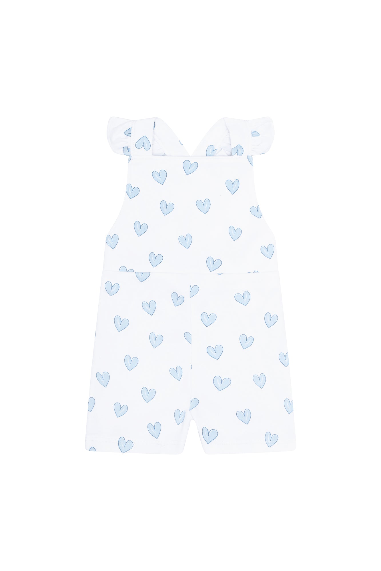 Blue Heart Print Romper Blue