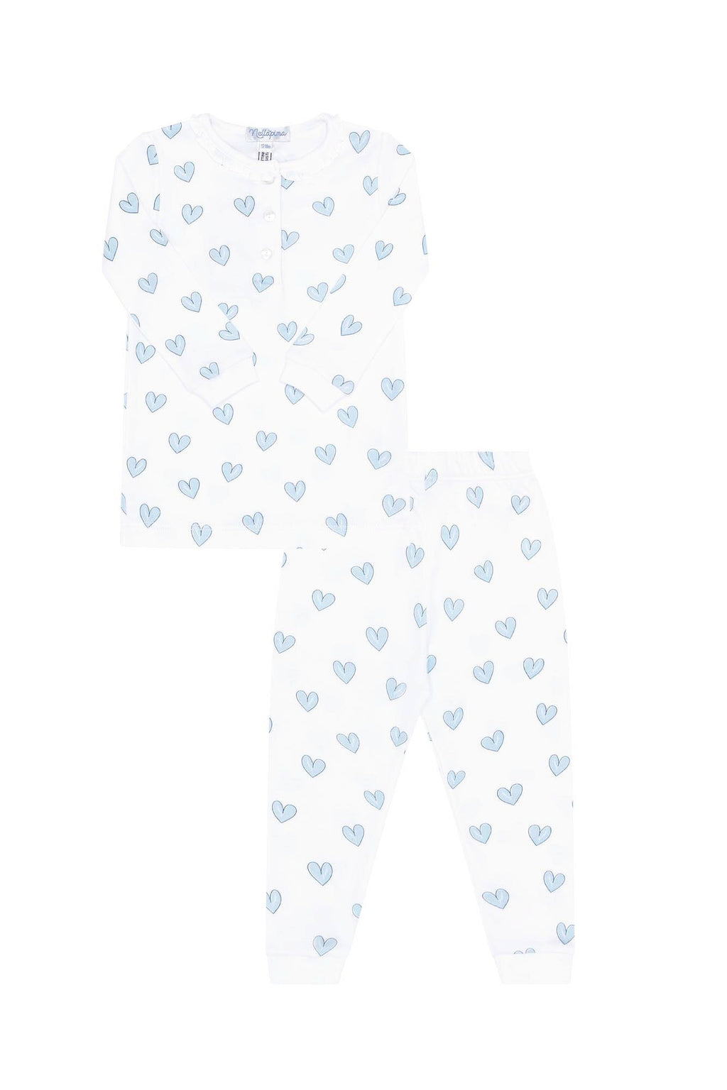 Blue Heart Print Pajama Blue