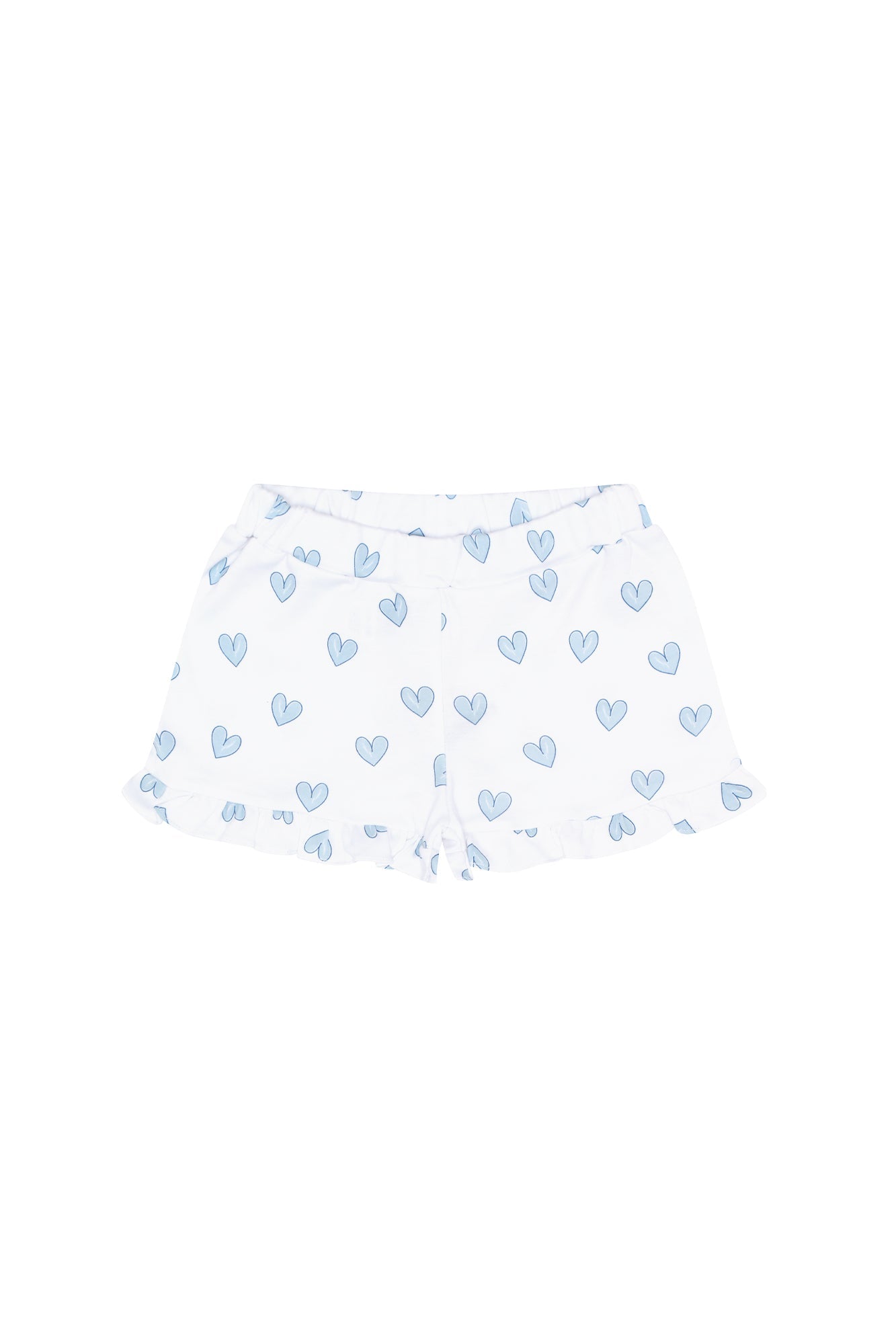 Blue Heart Print Shorts Blue