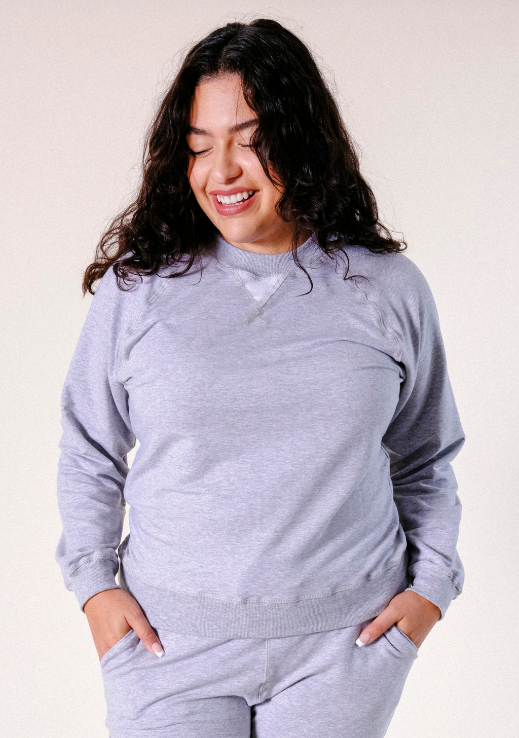 Agnes Raglan Organic Cotton + Tencel™ Sweatshirt - Heather Gray