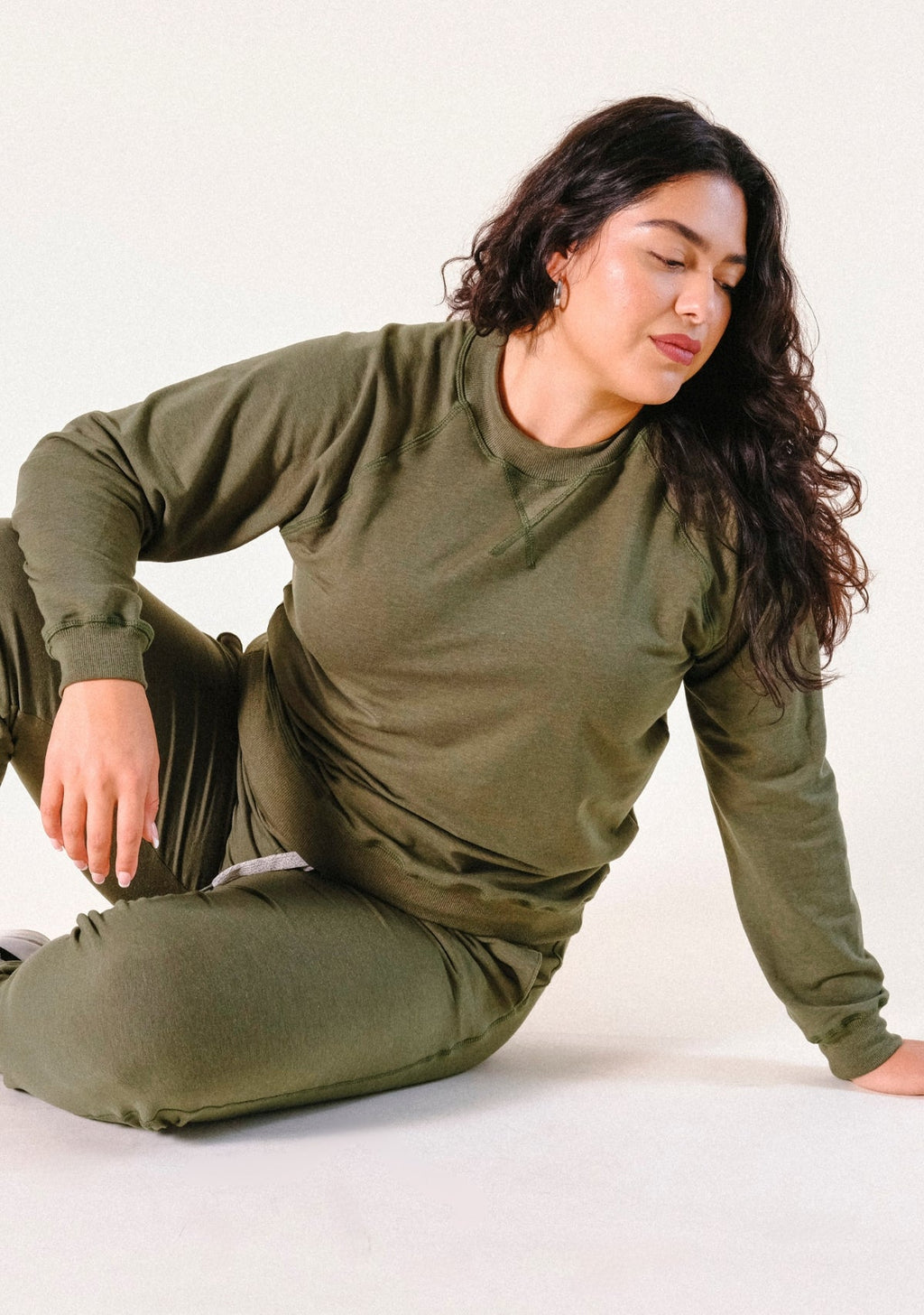 Agnes Raglan Organic Cotton + Tencel™ Sweatshirt - Moss