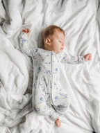 Cowboy Blues Ribbed Bamboo Zippy Pajamas