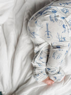Cowboy Blues Ribbed Bamboo Zippy Pajamas