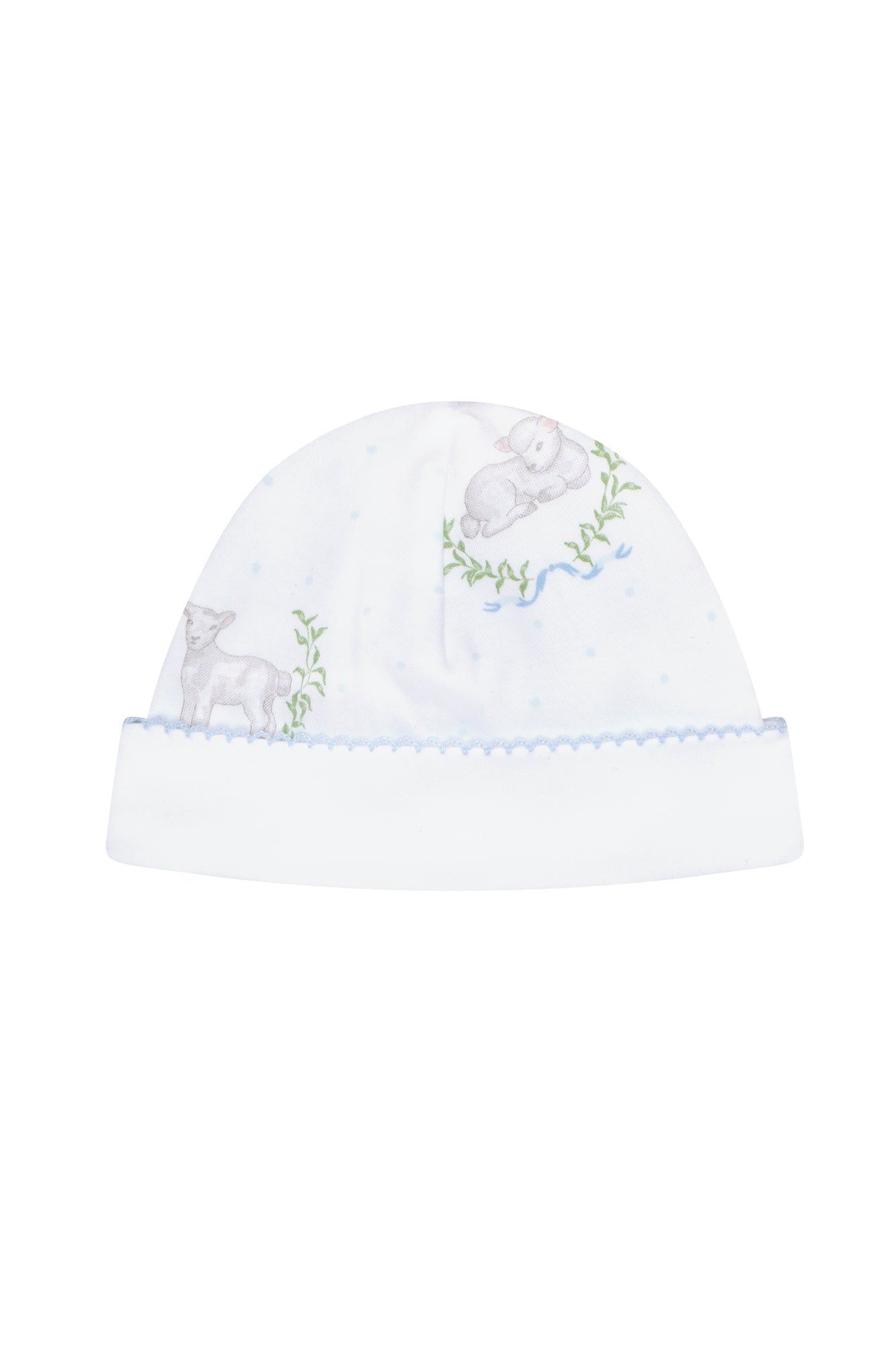 Blue Lamb Print Hat Blue One Size