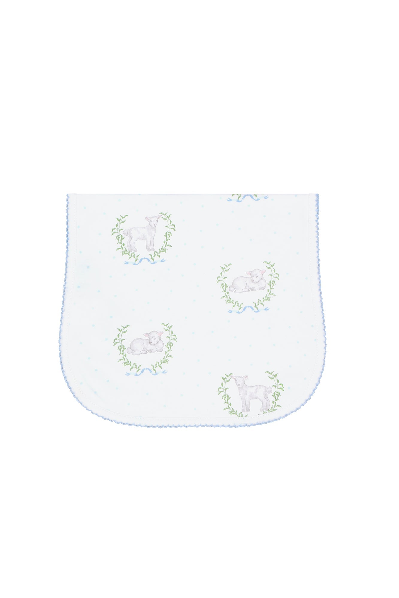 Blue Lamb Print Burp Cloth Blue One Size