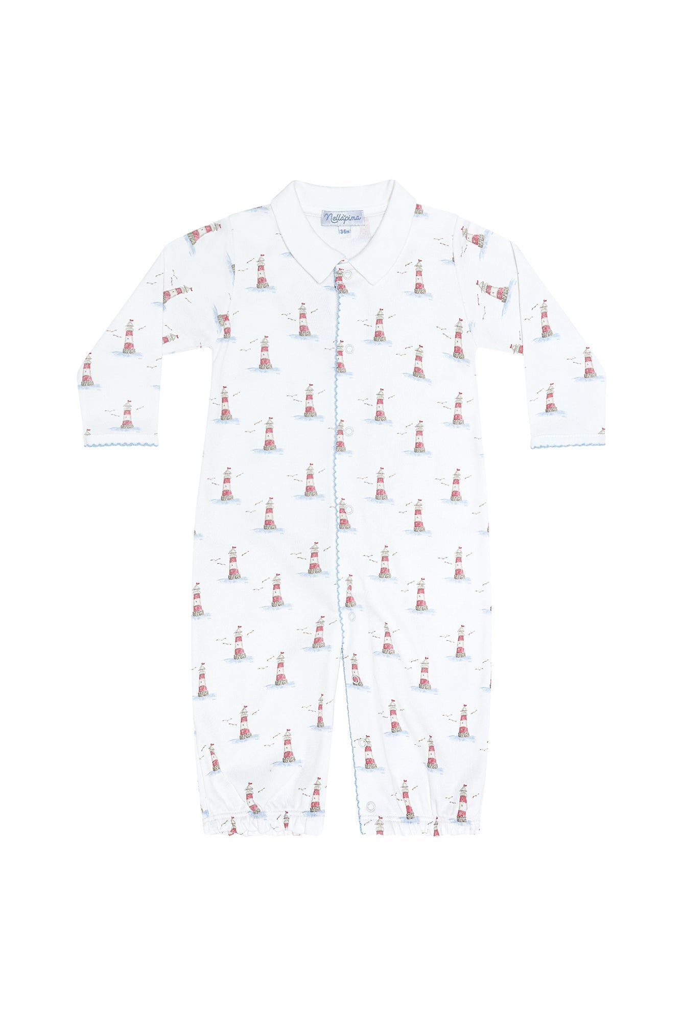 Lighthouse Print Converter Gown Red