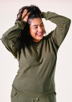 Agnes Raglan Organic Cotton + Tencel™ Sweatshirt - Moss