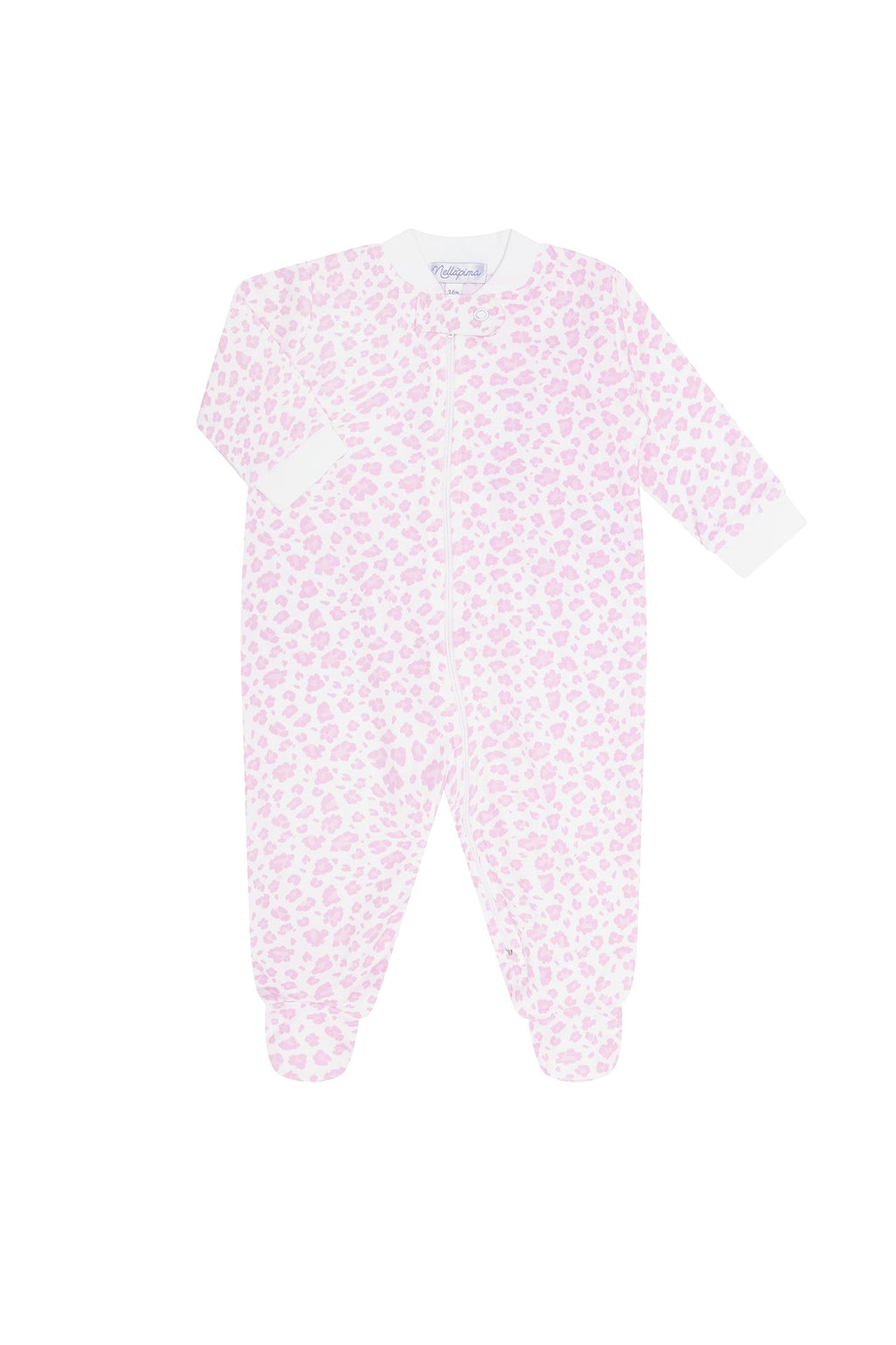 Pink Cheetah Print Zipper Footie Pink