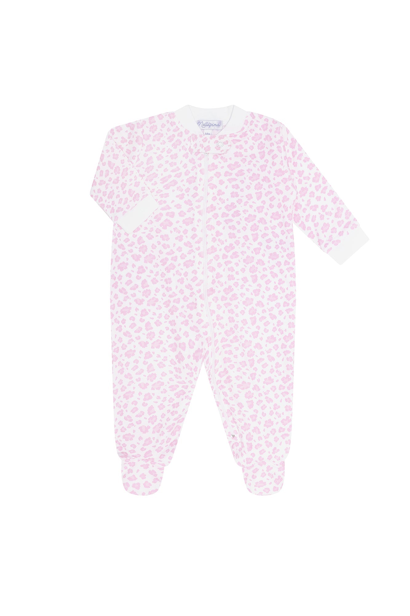 Pink Cheetah Print Zipper Footie Pink