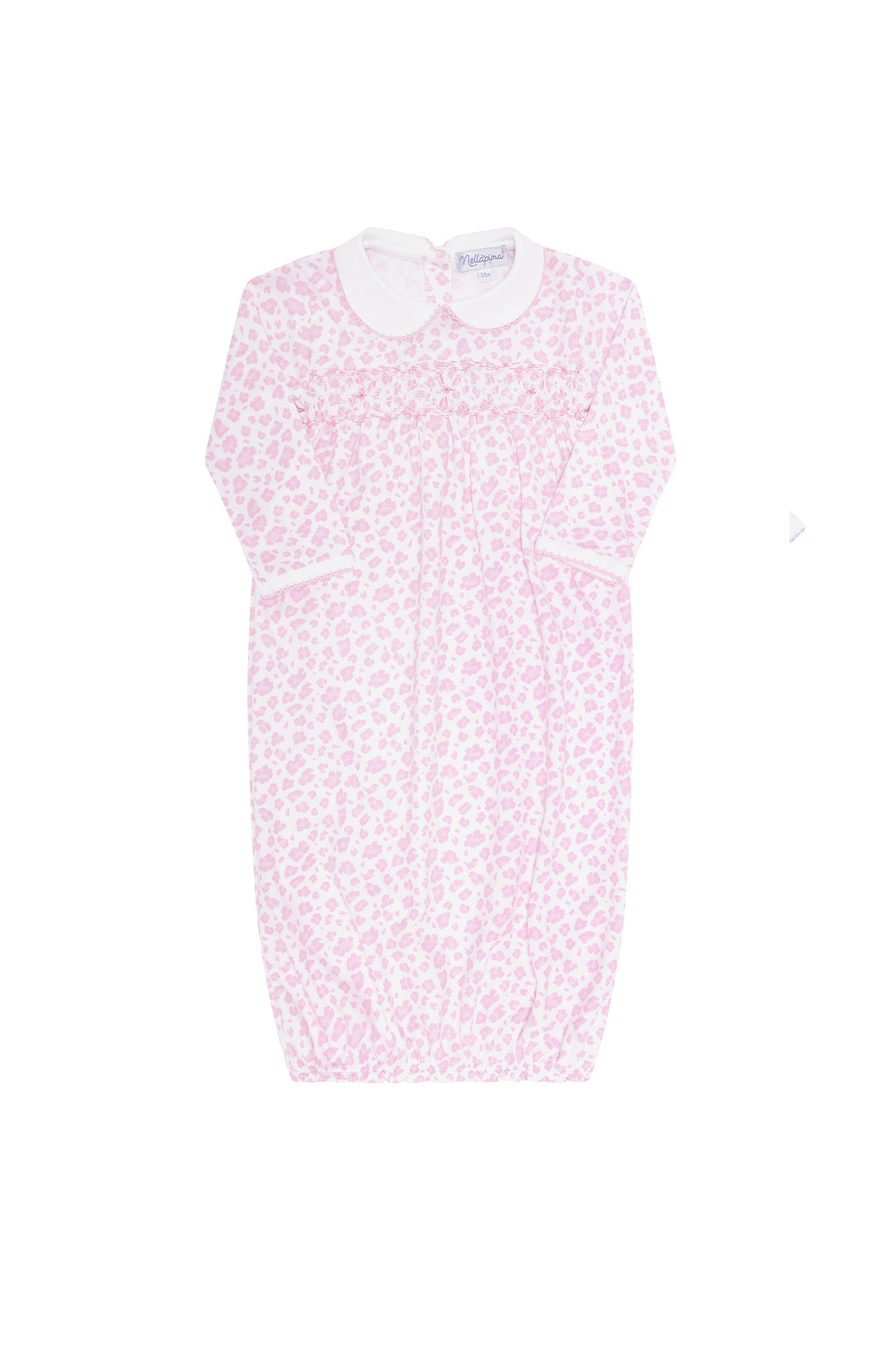 Pink Cheetah Print Smocked Gown Pink