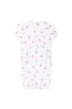 Pink Stars Print Smocked Gown