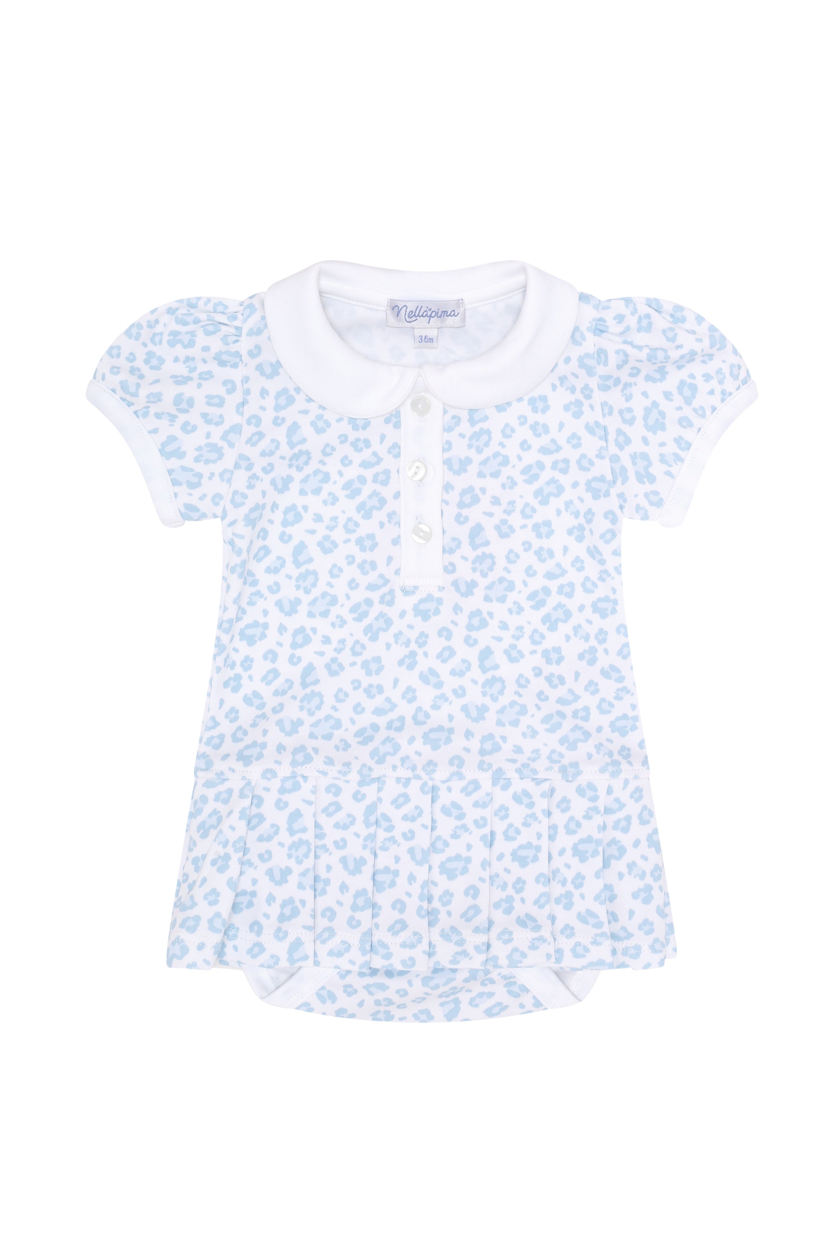 Blue Cheetah Print Onesie Dress Blue