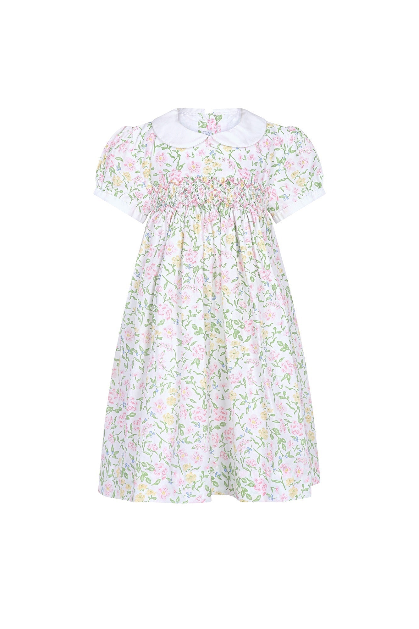 Berry Wildflowers Woven Smocked Dress Pink