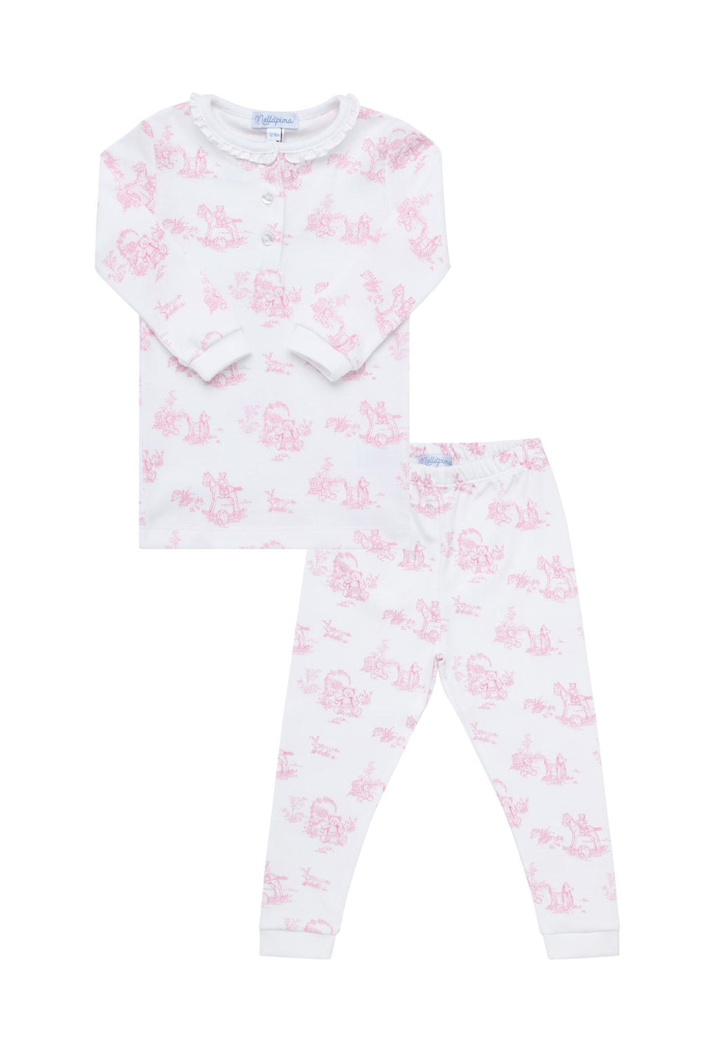 Pink Toile Baby Pajamas Pink