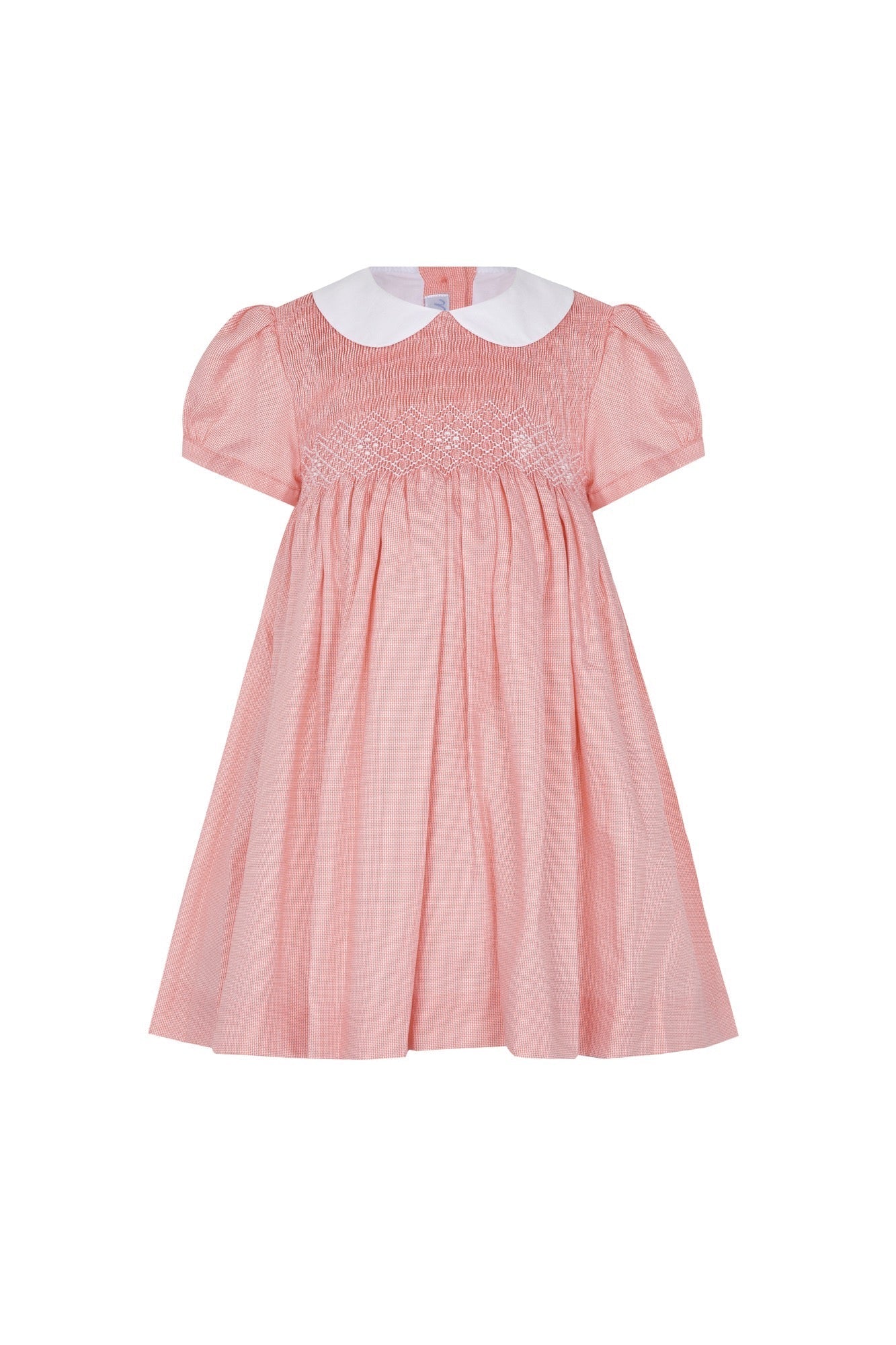 Coral Nella Smocked Dress Coral