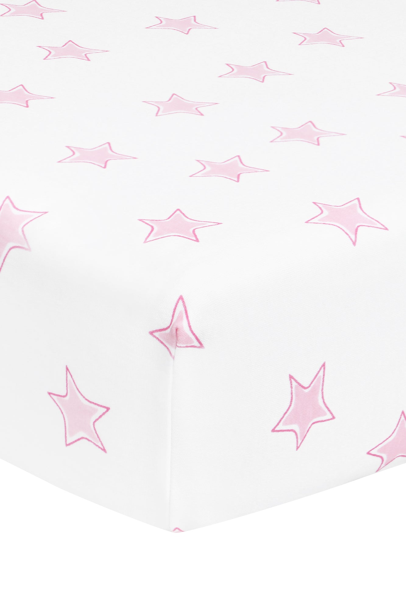 Pink Stars Print Crib Sheets Pink One Size