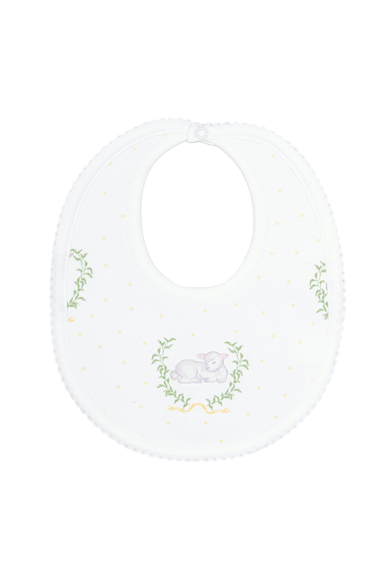 Yellow Lamb Print Bib Yellow One Size