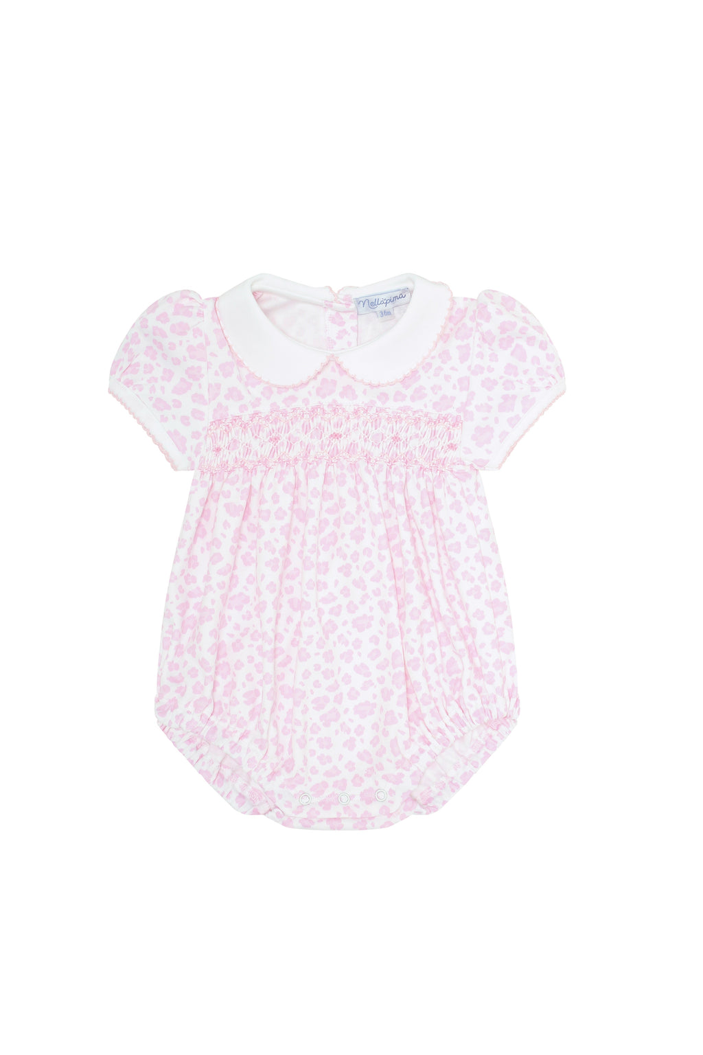 Pink Cheetah Print Smocked Bubble Pink