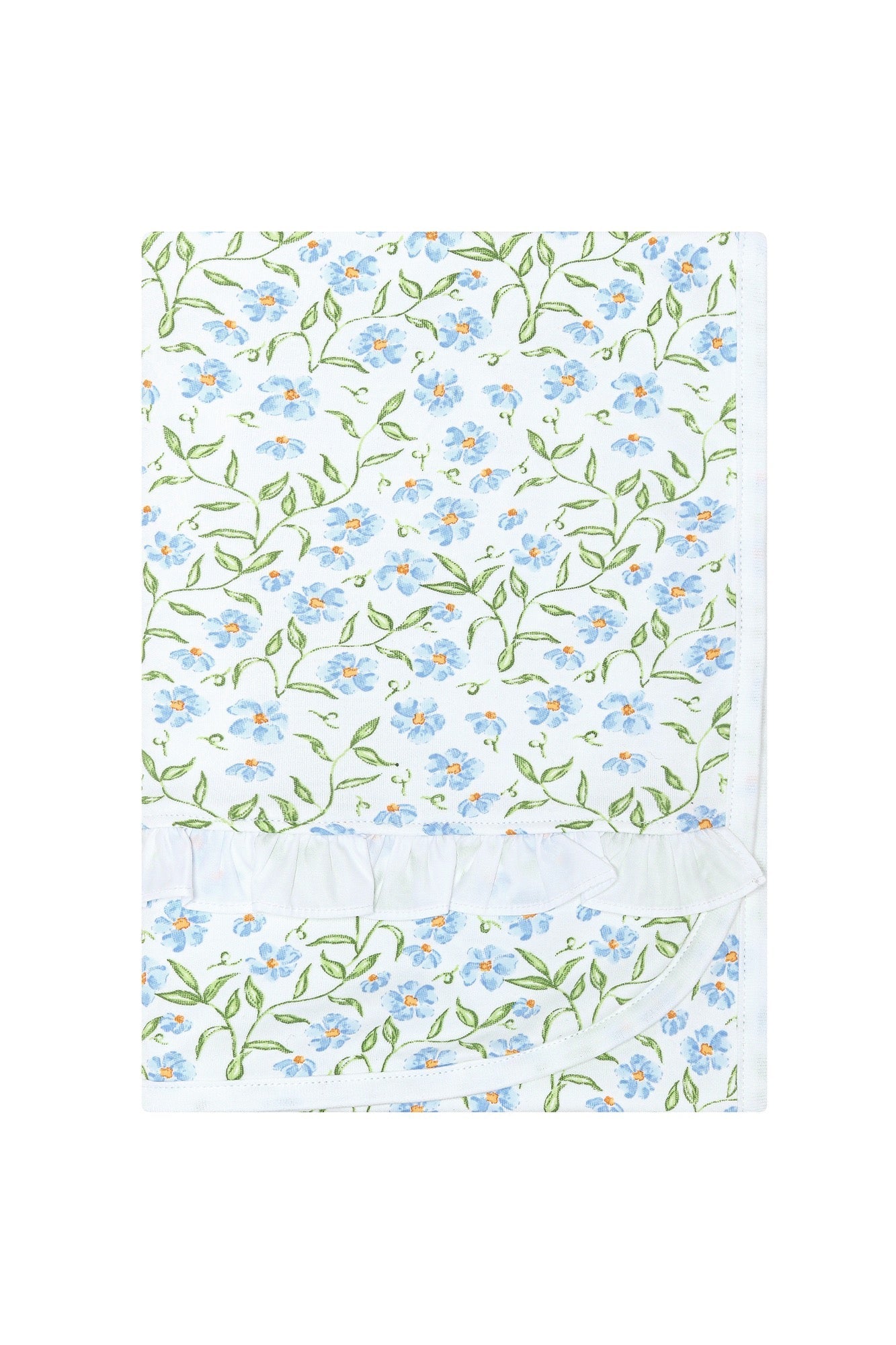 Blue Vines Print Blanket Multicolor One Size