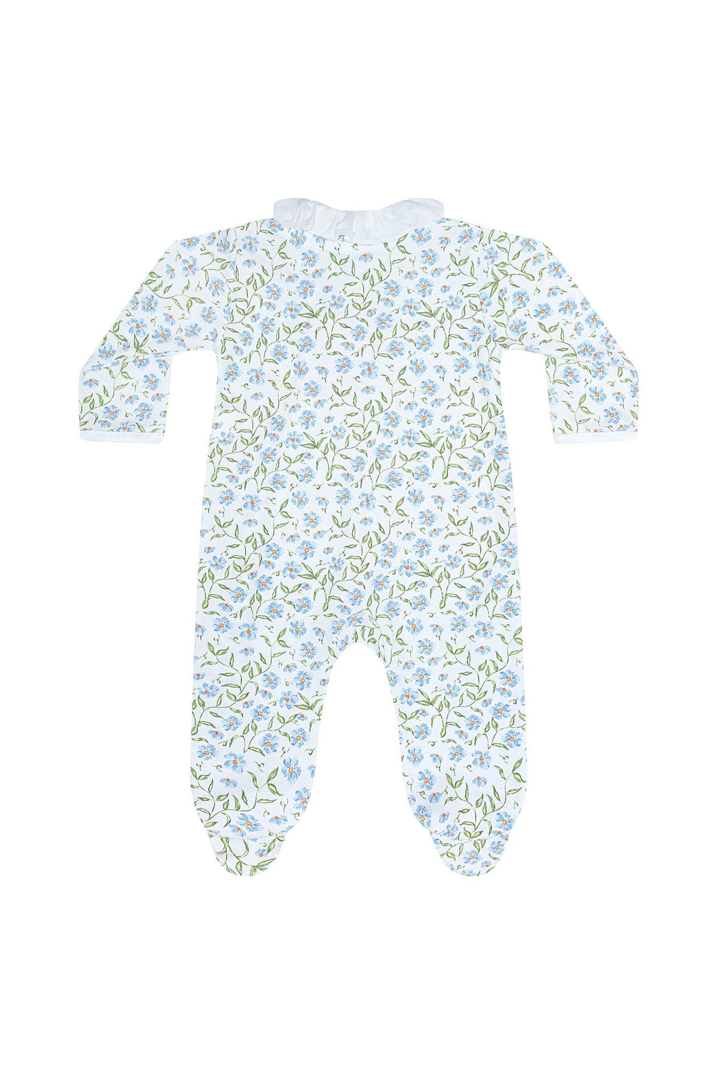 Blue Vines Print Crossover Footie