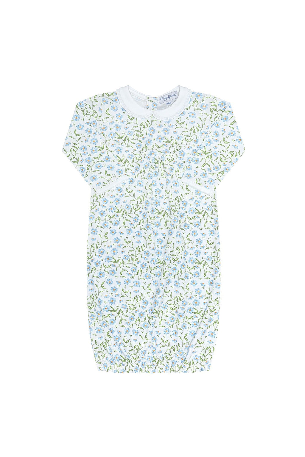 Blue Vines Print Gown Multicolor