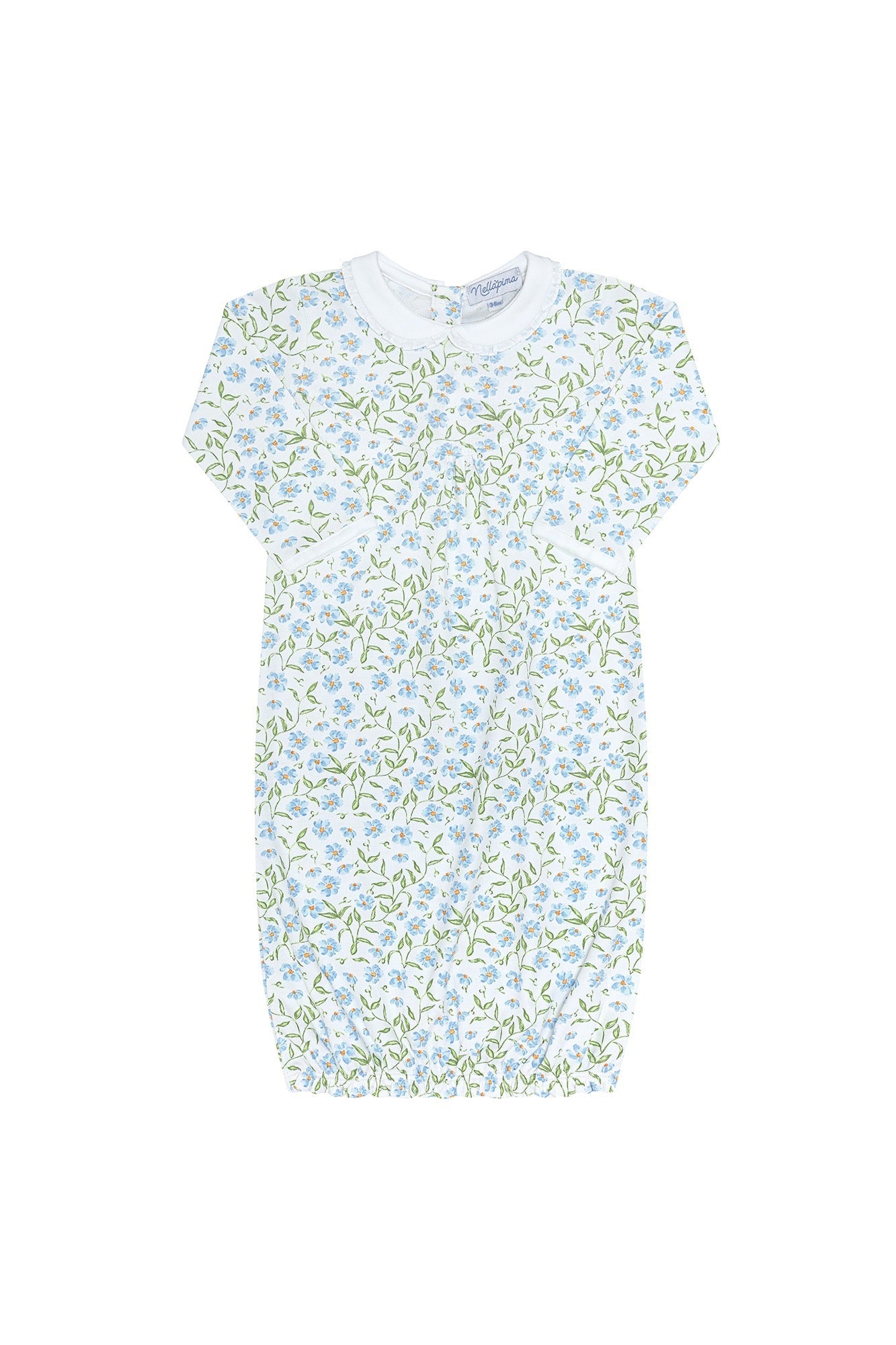 Blue Vines Print Gown Multicolor