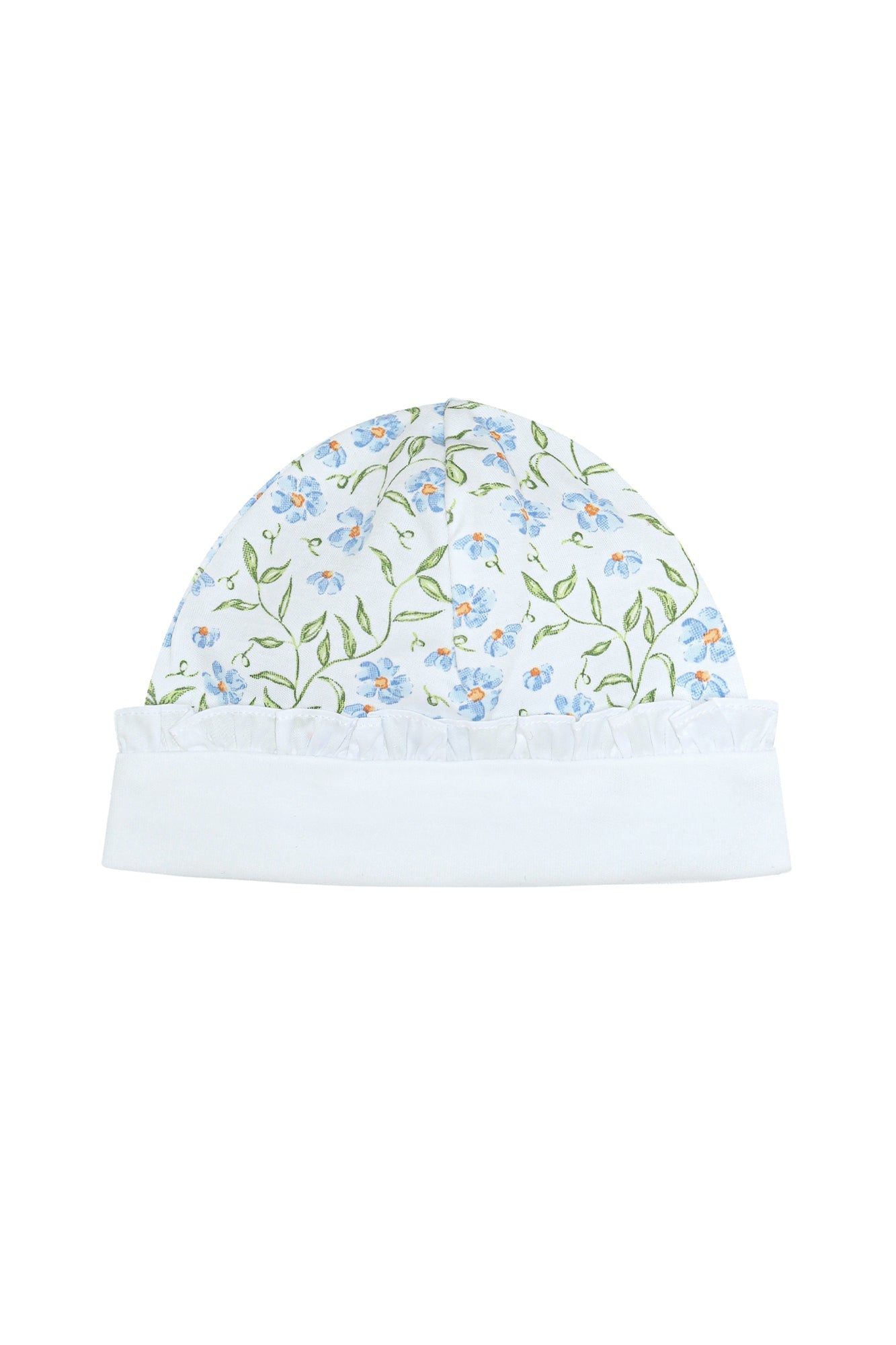Blue Vines Print Hat Multicolor One Size