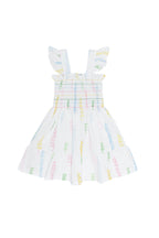 Spirals Print Gathered Dress Multicolor