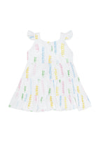 Spirals Print Ruffle Dress