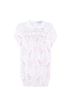 Pink Giraffe Print Smocked Gown Pink