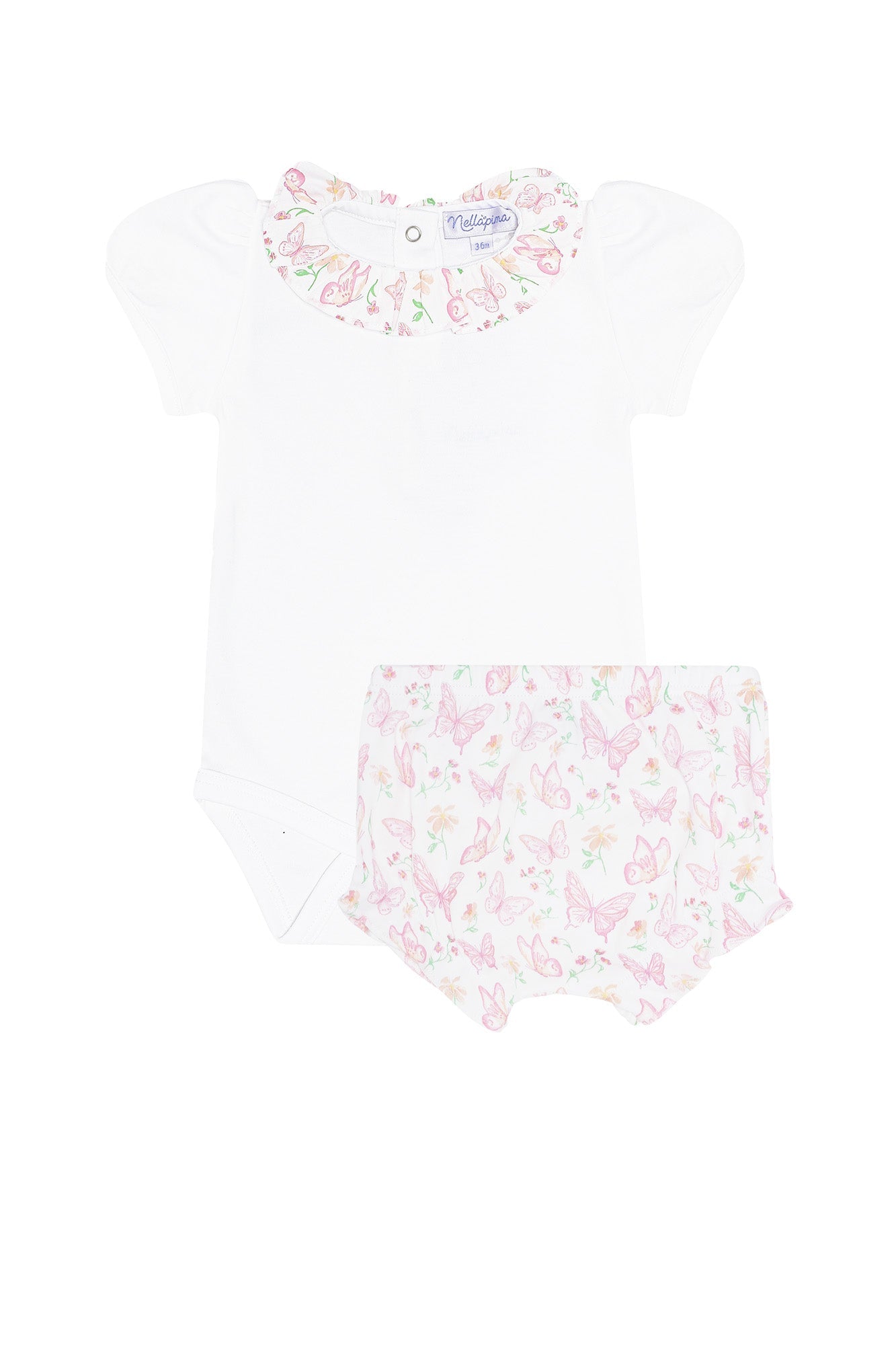 Butterflies Print Onesie Set Pink