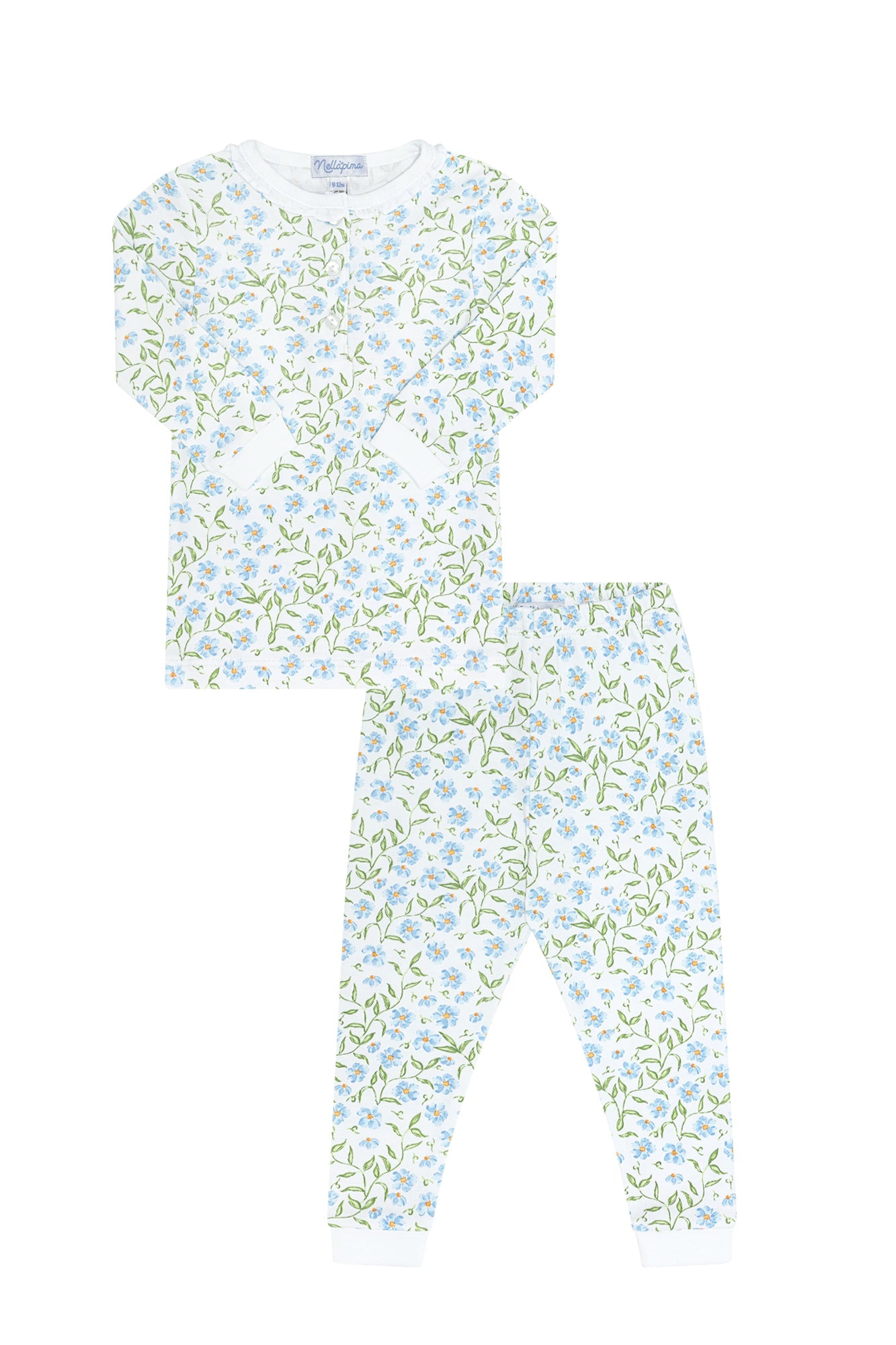 Blue Vines Print Pajama Multicolor