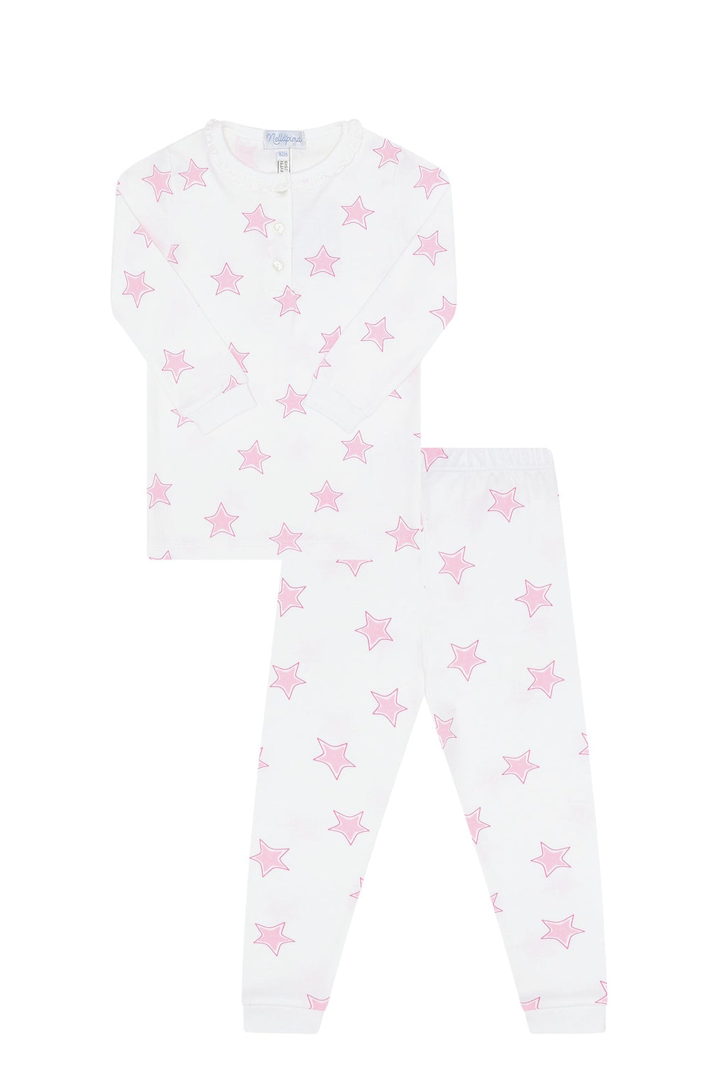 Pink Stars Print Pajama Pink