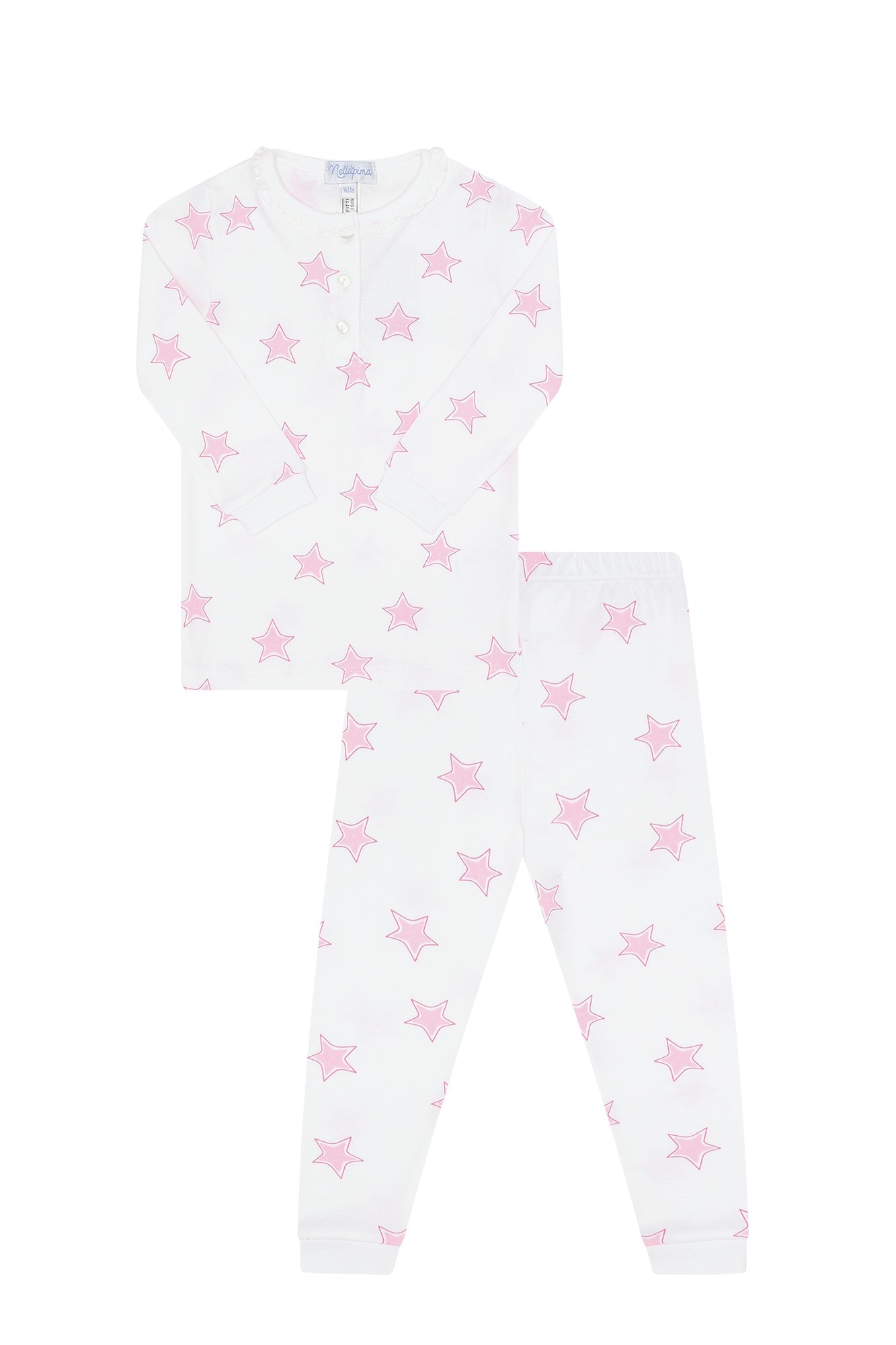 Pink Stars Print Pajama Pink