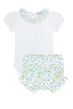 Blue Vines Print Onesie Set Multicolor