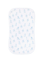 Blue Puppy Love Print Burp Cloth
