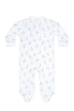 Blue Puppy Love Print Zipper Footie